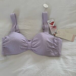 Calia knot front bikini top xtra lite underwire medium support NEW adj straps M